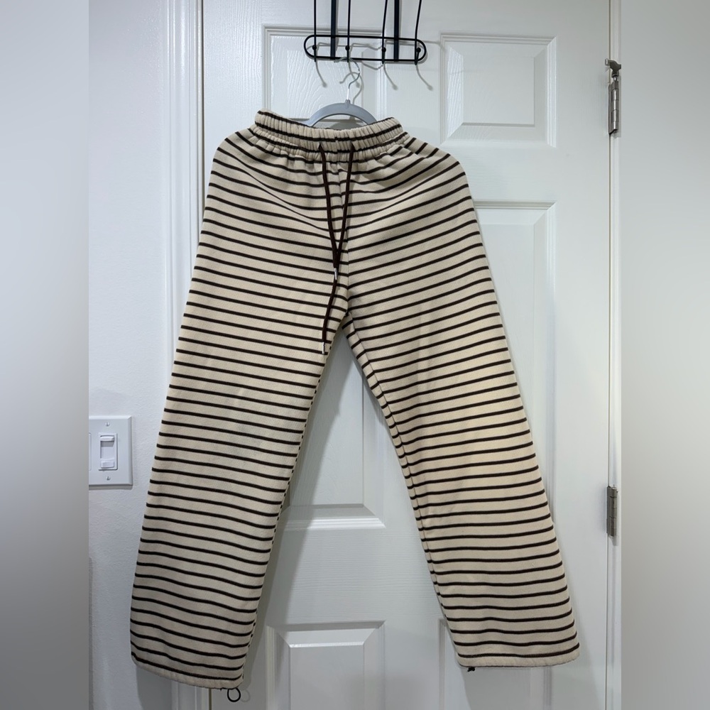 Striped Bottoms in Cream and Brown